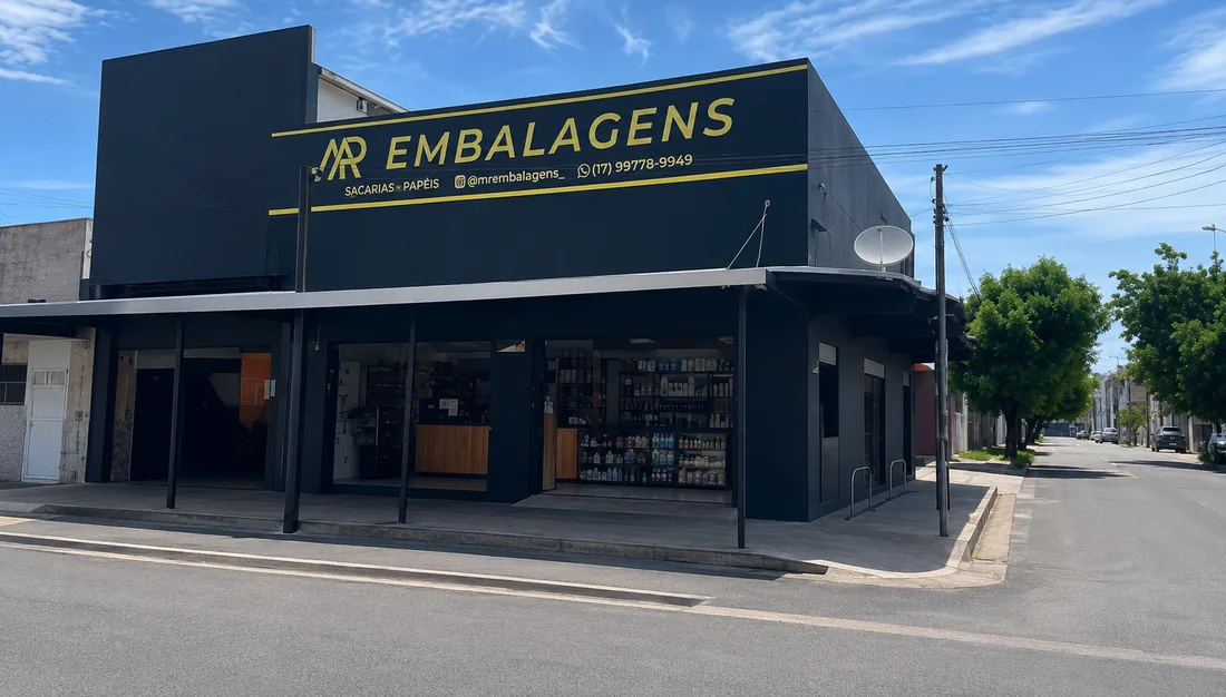 Loja de embalagens com atendimento no balcão
