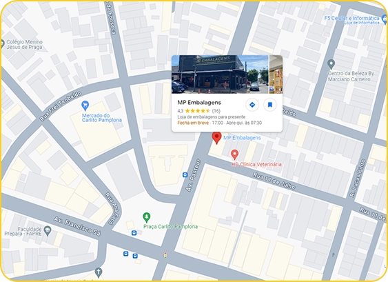 Mapa da MP Embalagens em Fortaleza